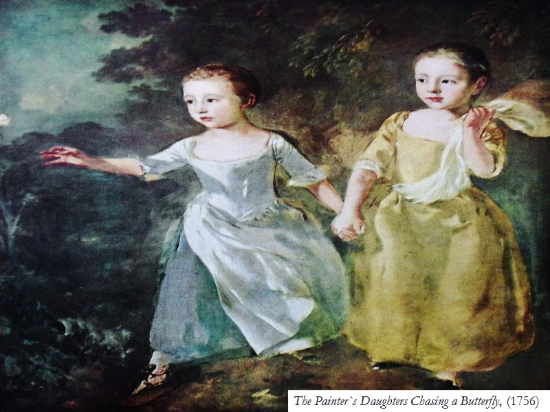 The Painter`s Daughters Chasing a Butterfly, (1756)